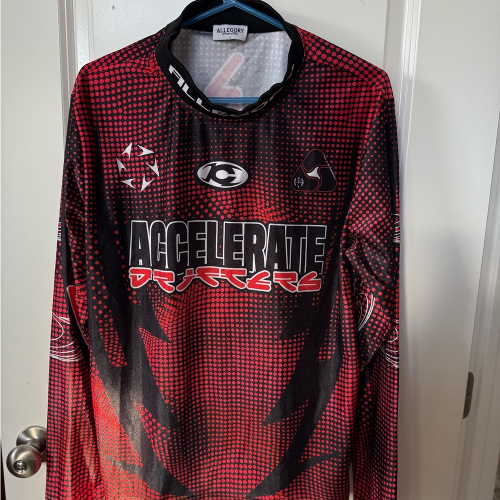 Red and Black Long Sleeve Men's Tee